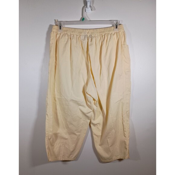 Cathy Daniels Elastic Waist Pockets Butter Yellow Cotton Capri Pants Size XL - Picture 1 of 6